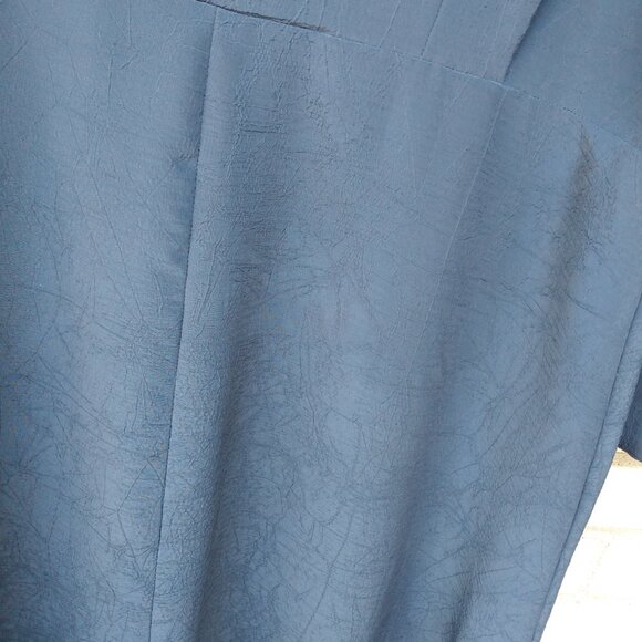 Amish Mennonite Cape Dress PLUS SIZE 48"B 41"W Navy Blue Crinkle Handmade - Picture 9 of 10